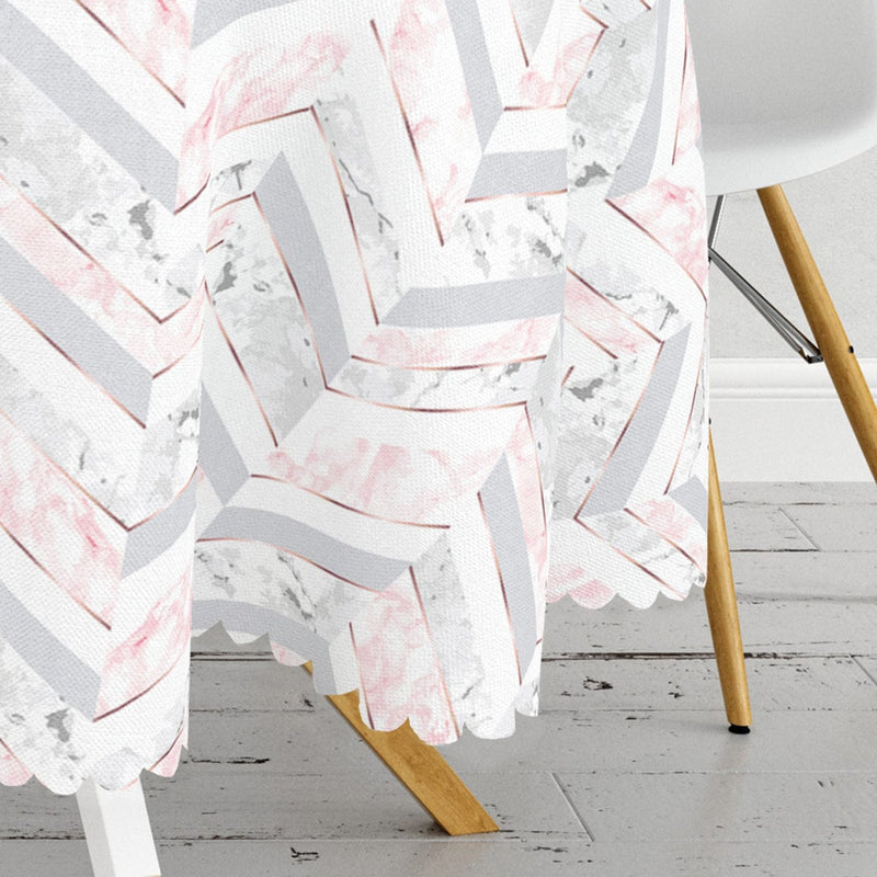 Mermer Zeminli Geometrik Tasarımlı Leke Tutmaz Masa Örtüsü Bonvagon