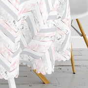 Mermer Zeminli Geometrik Tasarımlı Leke Tutmaz Yuvarlak Masa Örtüsü Bonvagon