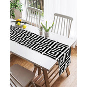 Mermer Zeminli Siyah Geometrik Desenli Modern Özel Tasarım Süet Runner