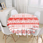 Merry Christmas Kanaviçe Görünümlü Geyikler Baskılı Leke Tutmaz Masa Örtüsü