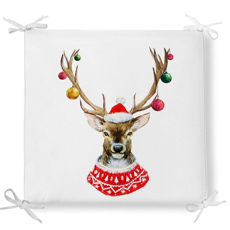 Merry Christmass Dekoratif Kare Sandalye Minderi 40x40cm Fermuarlı Bonvagon