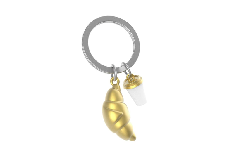 Kruvasan & Kahve Fincanı Anahtarlık Bonvagon Metalmorphose