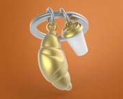 Kruvasan & Kahve Fincanı Anahtarlık Bonvagon Metalmorphose