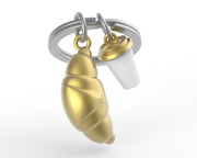 Kruvasan & Kahve Fincanı Anahtarlık Bonvagon Metalmorphose