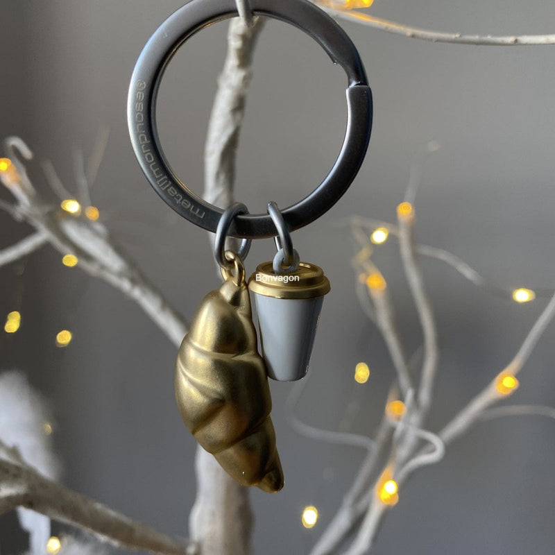 Kruvasan & Kahve Fincanı Anahtarlık Bonvagon Metalmorphose