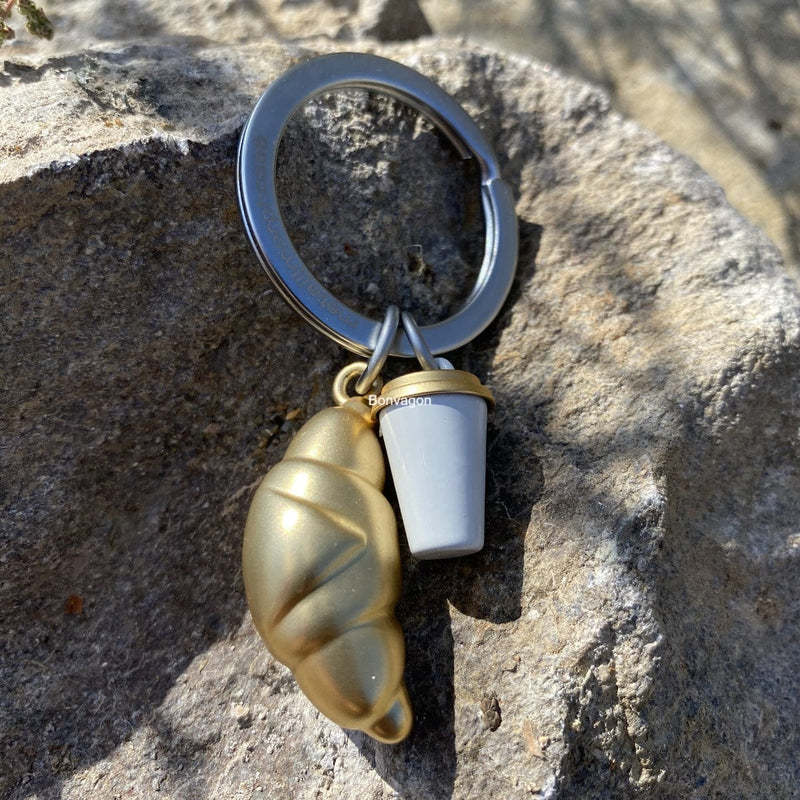 Kruvasan & Kahve Fincanı Anahtarlık Bonvagon Metalmorphose