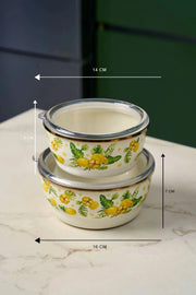 Miss Citrus Serisi 2'li Emaye Saklama Kabı 14-16 Cm Bonvagon