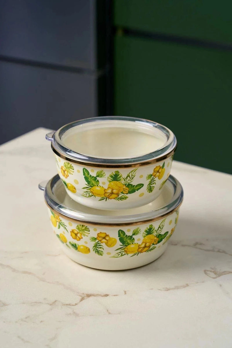 Miss Citrus Serisi 2'li Emaye Saklama Kabı 14-16 Cm Bonvagon