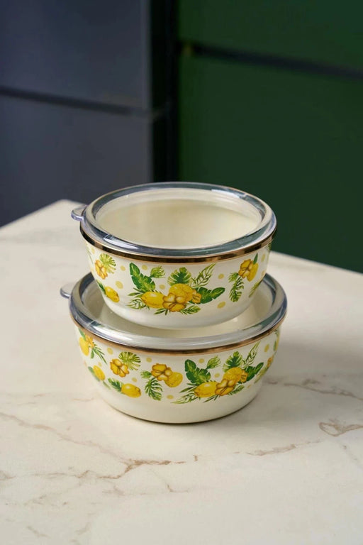 Miss Citrus Serisi 2'li Emaye Saklama Kabı 14-16 Cm Bonvagon