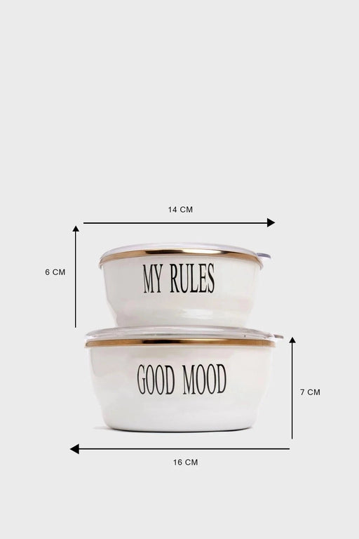 Miss Motto Serisi 2'li Emaye Saklama Kabı 14-16 Cm Bonvagon