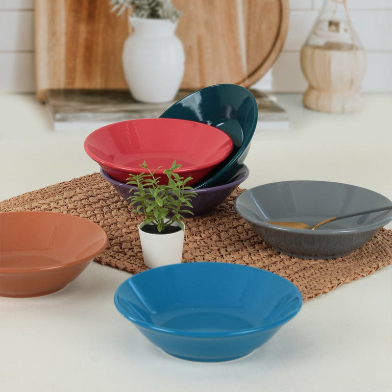 Mixed Hitit Yemek Tabağı 18cm 6 Adet - 406/620 Bonvagon