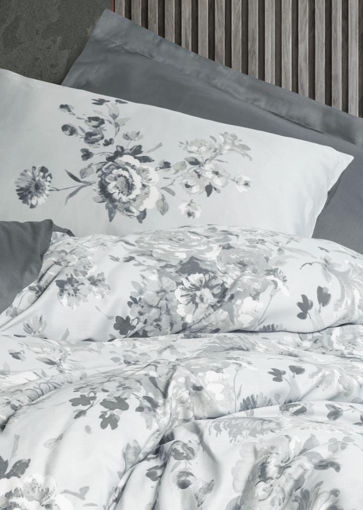 Moale Gri Saten Nevresim Takımı çift Kişilik Bonvagon