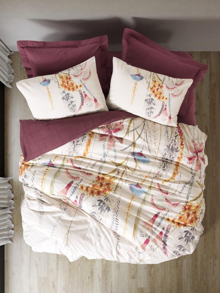 Modeline Çift Kişilik Nevresim Takımı Flos Bordo