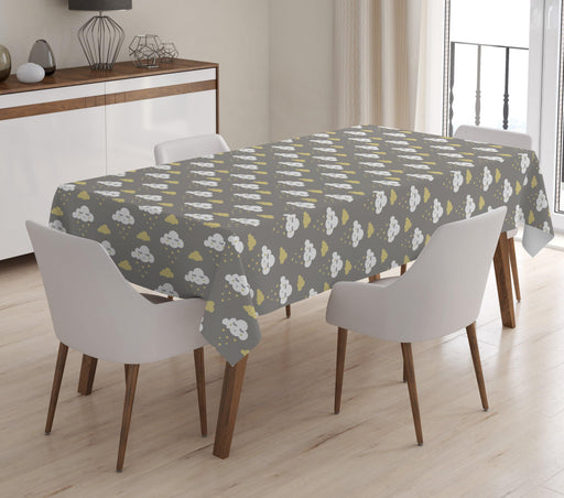 Modern Bulut Desenli Dijital Baskılı 3D Masa Örtüsü
