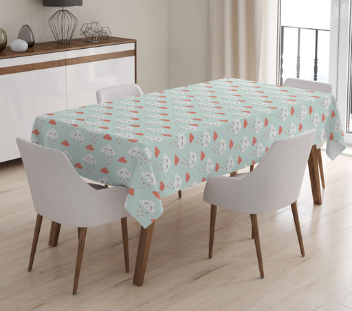 Modern Bulut Dijital Baskılı 3D Masa Örtüsü