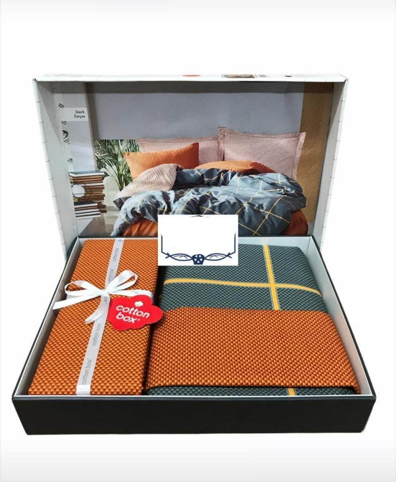 Modern Çift Kişilik Nevresim Takımı Stark Tarçın 57 Tel %100 Pamuk Ranforce