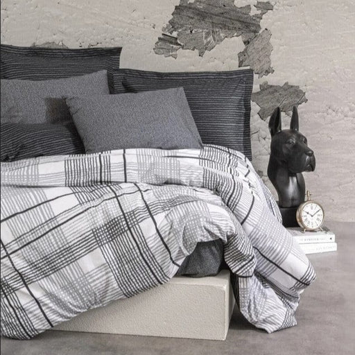 Modern Çift Kişilik Nevresim Takımı Will Antrasit 57 Tel %100 Pamuk Ranforce Bonvagon