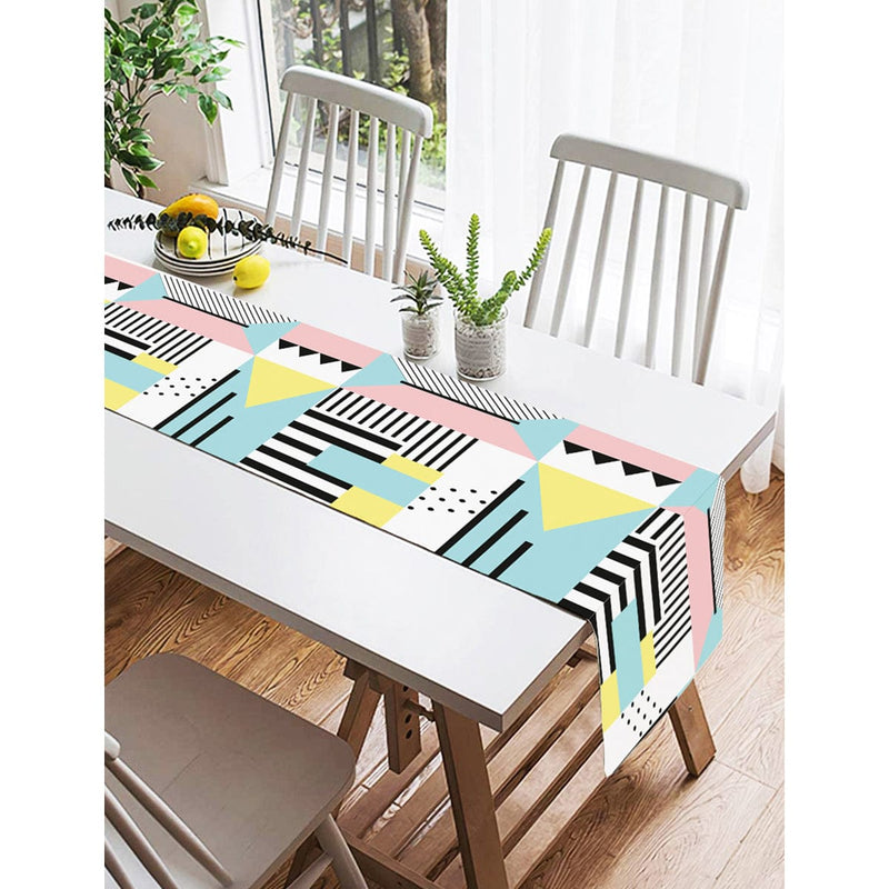 Modern Geometrik Şekiller Süet Runner