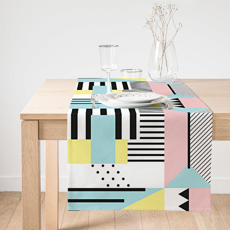 Modern Geometrik Şekiller Süet Runner