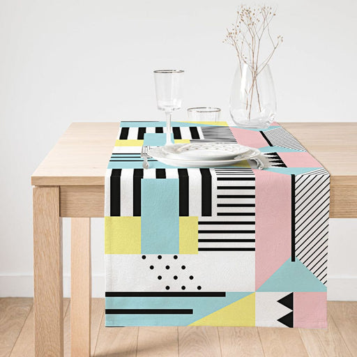 Modern Geometrik Şekiller Süet Runner