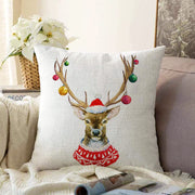 Modern Geyik Desen Dijital Baskılı Raşel Kadife Yastık Kırlent Kılıfı Bonvagon