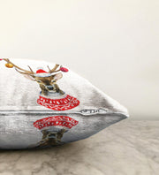 Modern Geyik Desen Dijital Baskılı Raşel Kadife Yastık Kırlent Kılıfı Bonvagon