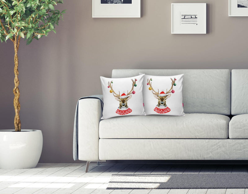 Modern Geyik Desen Dijital Baskılı Yastık Kırlent Kılıfı 43x43cm