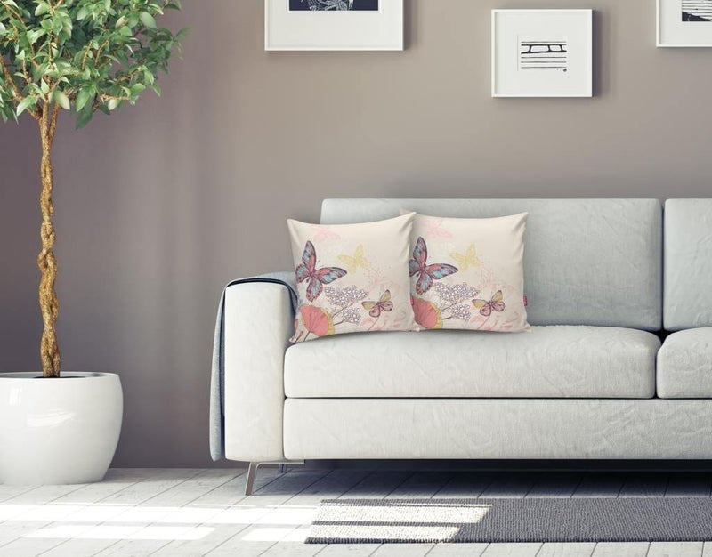 Modern Kelebek Dijital Baskılı Dekoratif Yastık Kırlent Kılıfı 43x43cm