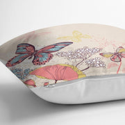 Modern Kelebek Dijital Baskılı Dekoratif Yastık Kırlent Kılıfı 43x43cm Bonvagon