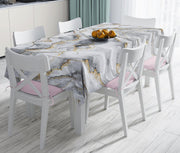 Modern Mermer Desenli Dijital Baskılı Leke Tutmaz Masa Örtüsü Bonvagon