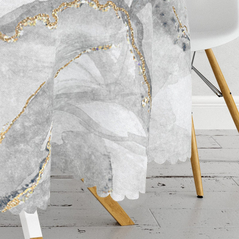 Modern Mermer Desenli Dijital Baskılı Leke Tutmaz Masa Örtüsü Bonvagon