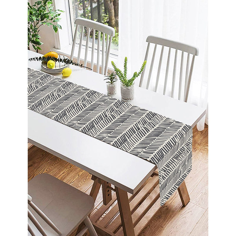 Modern Siyah Beyaz Desenli Dijital Baskılı Süet Runner