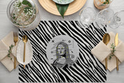 Mona Zebra 4lü İnce Keten Kumaş Amerikan Servisi 50x35cm