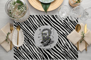 Mona Zebra 4lü İnce Keten Kumaş Amerikan Servisi 50x35cm