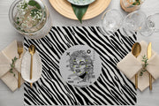 Mona Zebra 4lü İnce Keten Kumaş Amerikan Servisi 50x35cm