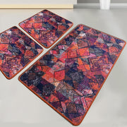 Monica 3lü Set Dijital Banyo Halısı, Kaymaz Taban, Yıkanabilir Bonvagon