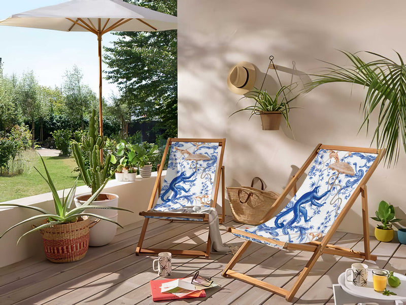 Monkey Katlanabilir Şezlong Katlanır Ahşap Lounge Chair