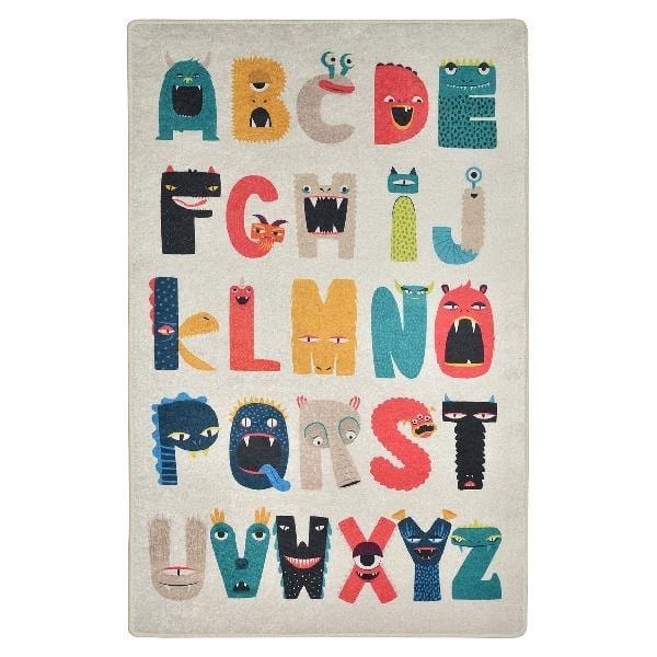 Monsters Yıkanabilir Antibakteriyel Çocuk Halısı, Kaymaz Taban, Yıkanabilir Bonvagon