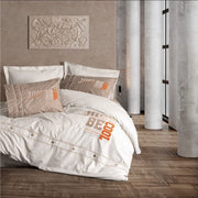 Mood Nakışlı Ranforce Çift Kişilik Nevresim Takımı Cool Kahve Bonvagon