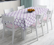 Mor Renkli Ogea Desenli Dijital Baskılı Modern Masa Örtüsü Bonvagon