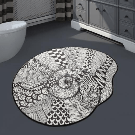 More Dijital Baskılı Banyo Paspas ve Halısı, Kaymaz Taban, Yıkanabilir Bonvagon