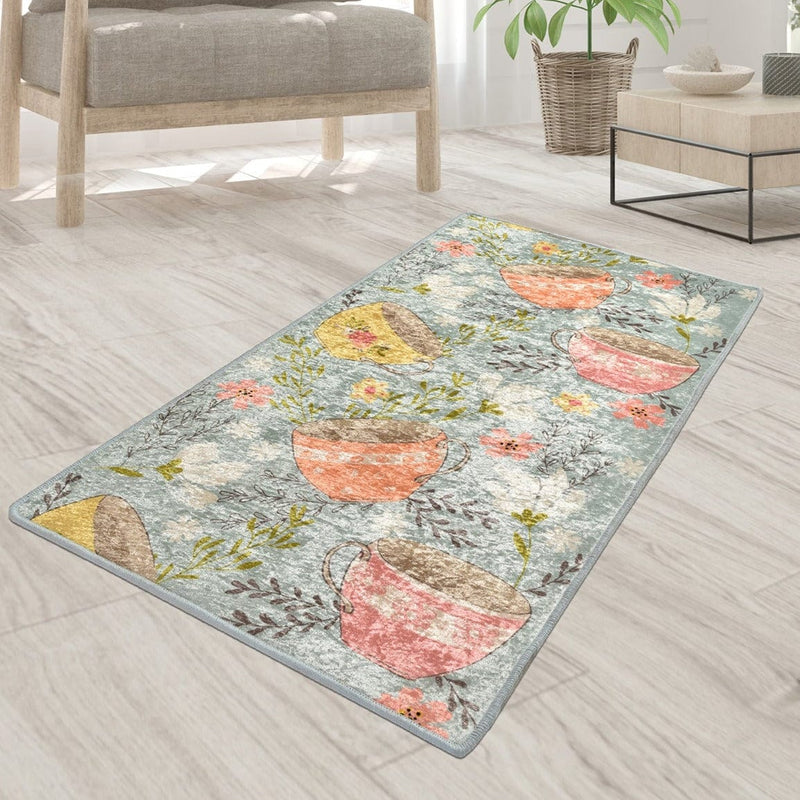 Mug Dijital Baskılı Halı, Kaymaz Taban, Yıkanabilir Bonvagon