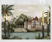 Mumbai Monument 4'lü İnce Keten Kumaş Amerikan Servisi 50x35cm Bonvagon