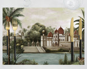 Mumbai Monument 4lü İnce Keten Kumaş Amerikan Servisi 50x35cm