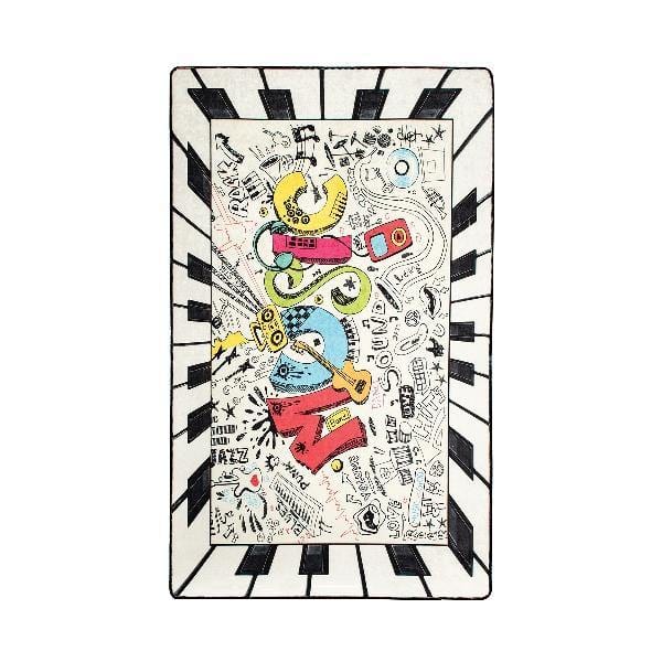 Music Yıkanabilir Antibakteriyel Çocuk Halısı, Kaymaz Taban, Yıkanabilir Bonvagon