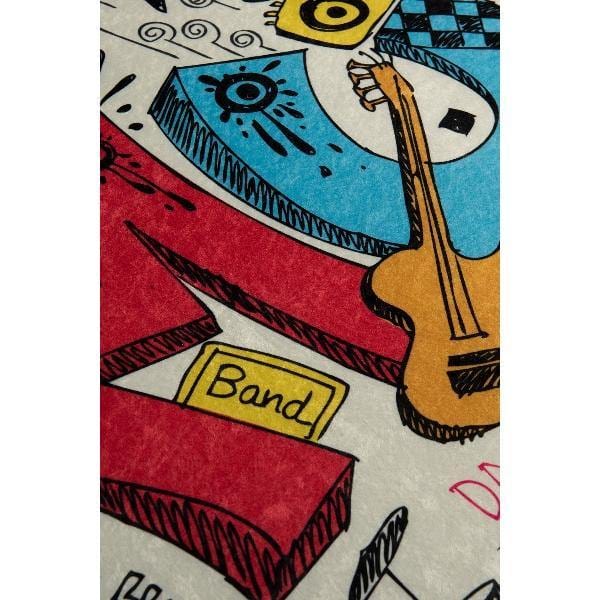 Music Yıkanabilir Antibakteriyel Çocuk Halısı, Kaymaz Taban, Yıkanabilir Bonvagon