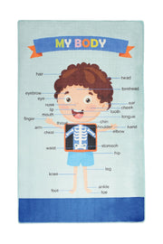 My Body Yıkanabilir Antibakteriyel Çocuk Halısı, Kaymaz Taban, Yıkanabilir Bonvagon