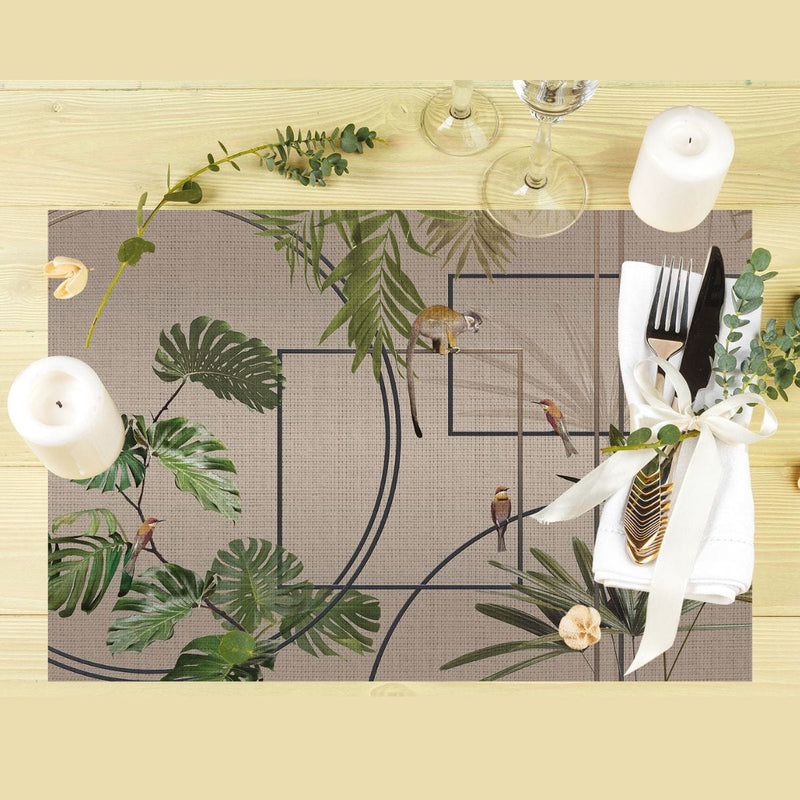 Nature 4'lü İnce Keten Kumaş Amerikan Servisi 50x35cm Bonvagon