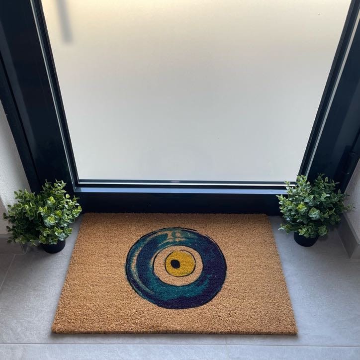 Nazar Boncuğu Doğal Koko Hindistan Cevizi Kapı Önü Paspas 60x40cm