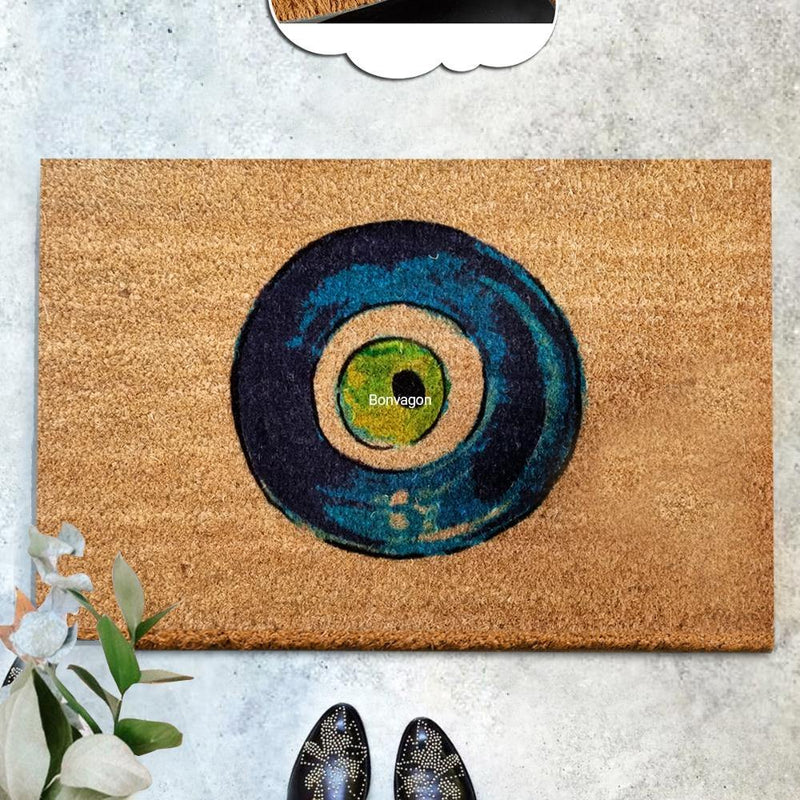 Nazar Boncuğu Doğal Koko Hindistan Cevizi Kapı Önü Paspas 60x40cm
